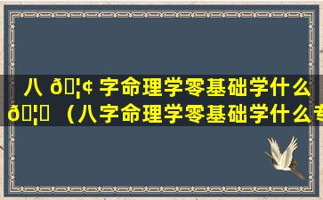 八 🦢 字命理学零基础学什么 🦉 （八字命理学零基础学什么专业）